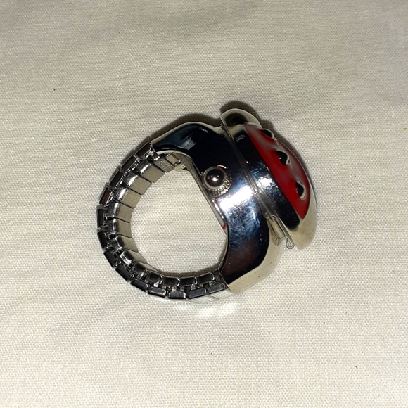 Spring Fling lady bug watch ring - Picture 2 of 5